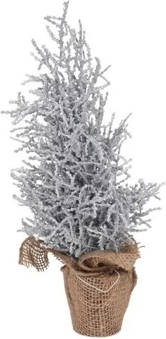 Vianočný stromček v jute Monza 35 cm, strieborná