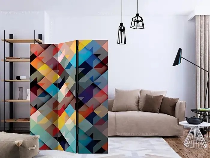 Paraván - Colour Patchwork [Room Dividers] Veľkosť: 135x172, Verzia: Jednostranný