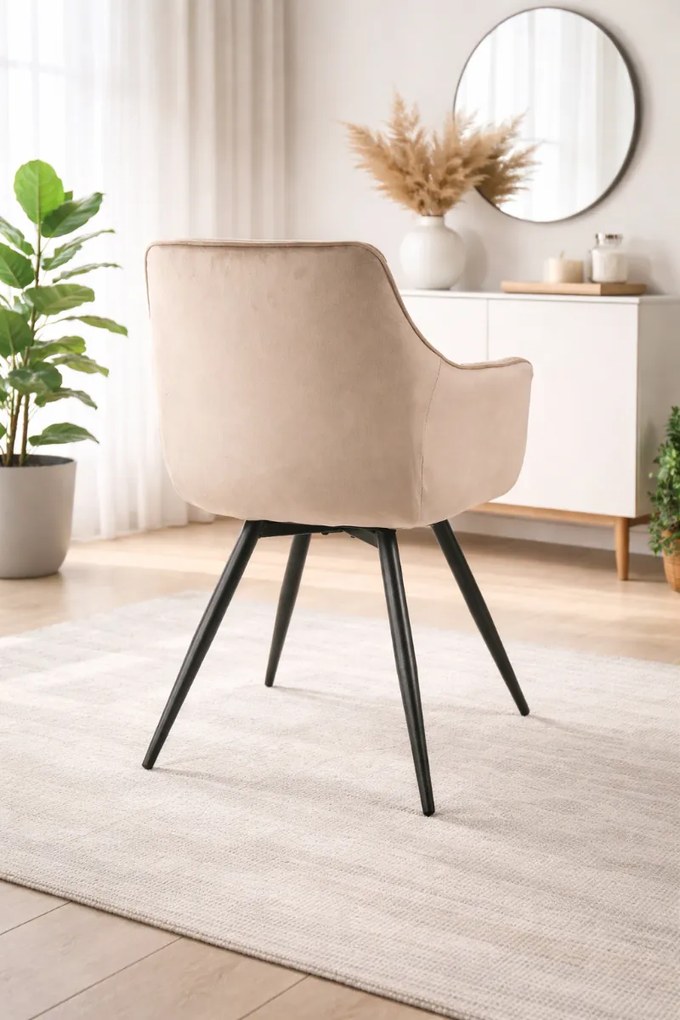 JEDÁLENSKÁ OTOČNÁ STOLIČKA INGE TMAVO BÉŽOVÁ