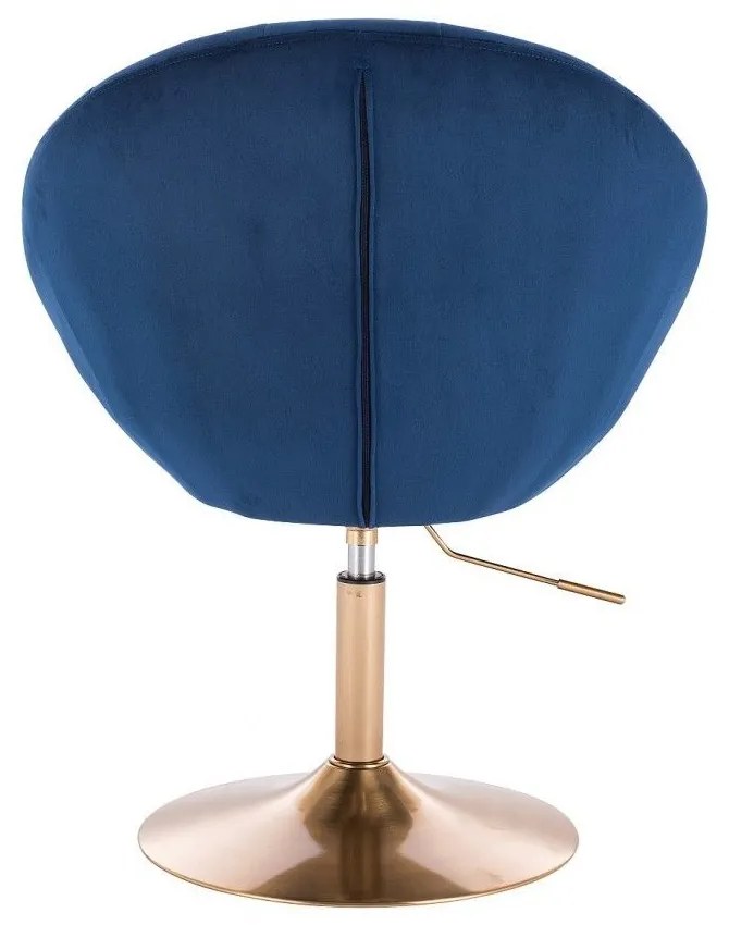 LuxuryForm DESIGN Kreslo VERA VELUR na zlatom tanieri - modré