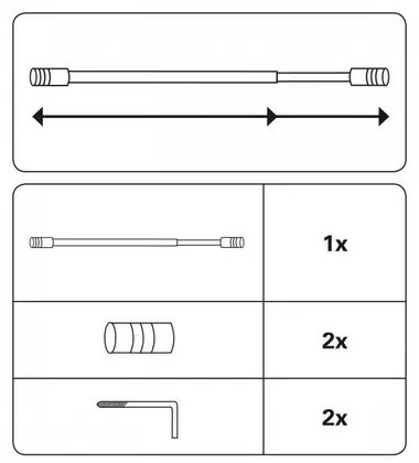 Vitrážna tyčka 10 mm Valec ušľachtilá oceľ, 60 - 85 cm