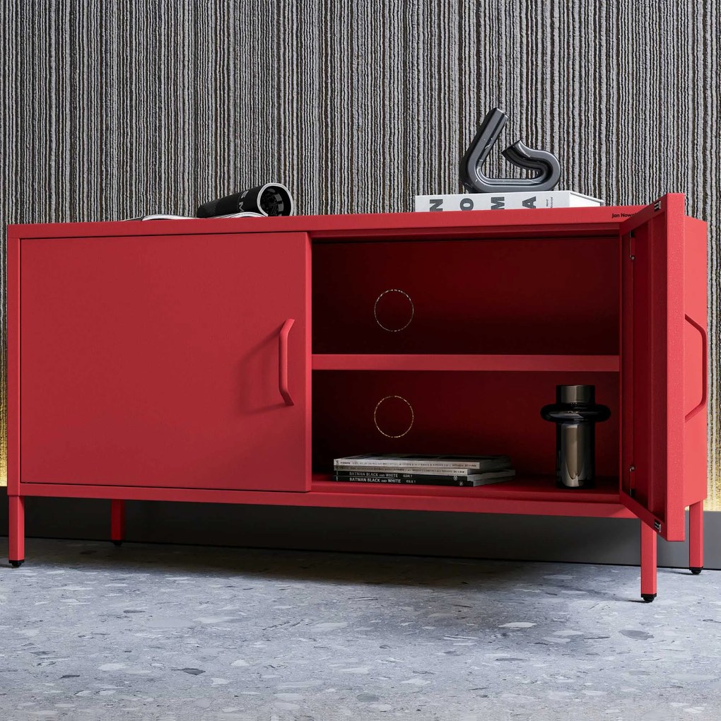 TV stolík na nožičkách ROSA, 1150 x 595 x 400 mm, Modern: červená farba