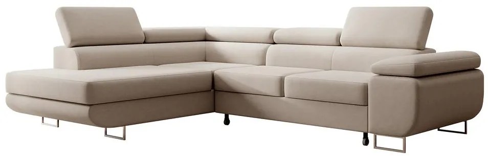 Rohová sedacia súprava Stiletto (L) (béžová + strieborná). Vlastná spoľahlivá doprava až k Vám domov. 1099720