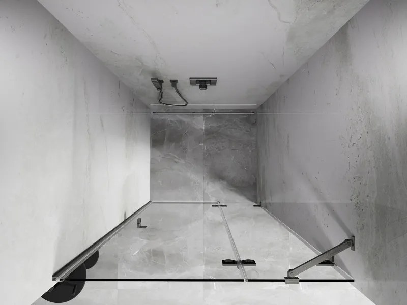 Mexen, Mexen Lunar pravé otočné sprchové dvere 70 cm, transparentné, brúsený nikel - 834-070-000-97-00-P