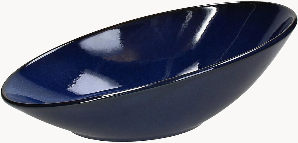 Šikmé oválne kameninové misky Jap, 4 ks