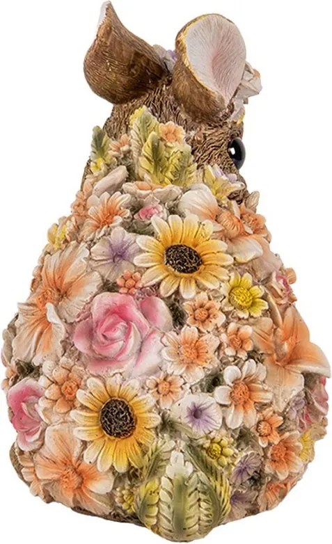 Dekorácia figúrka králiček posiaty kvetmi - 19*12*18 cm