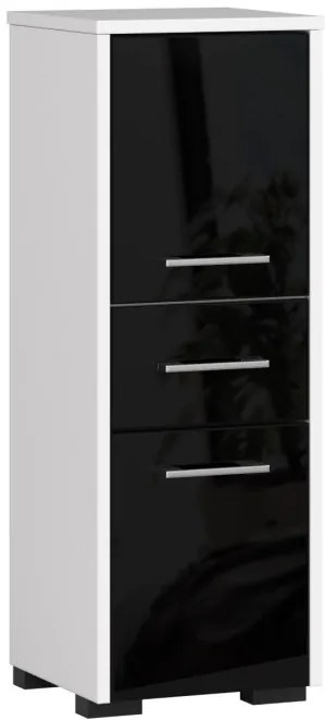 Kúpeľňová skrinka FIN 30 2D 1SZ 85 cm čierna, lesk
