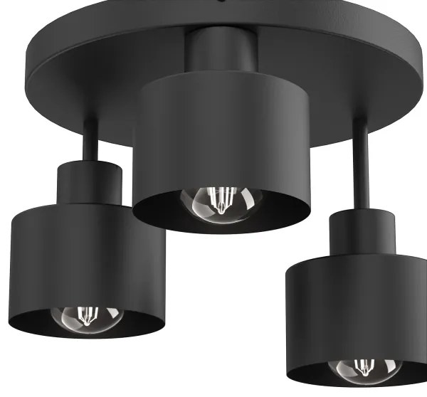 Stropné svietidlo PARKLA 3xE27/15W/230V čierna