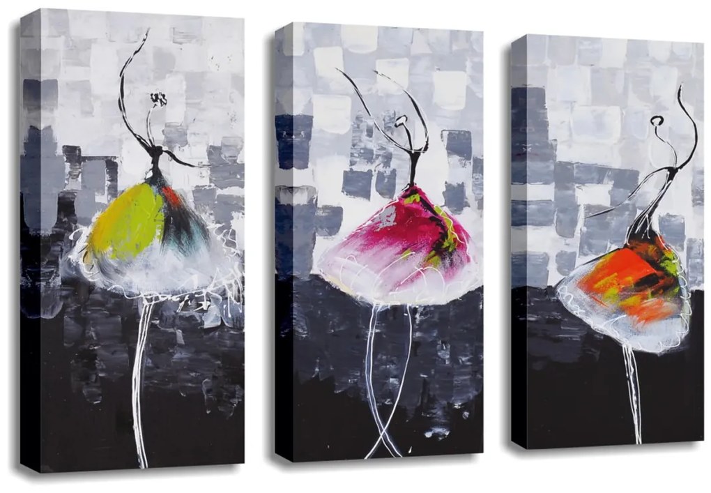 Súprava obrazov TANEČNÍCI 3 ks viacfarebná