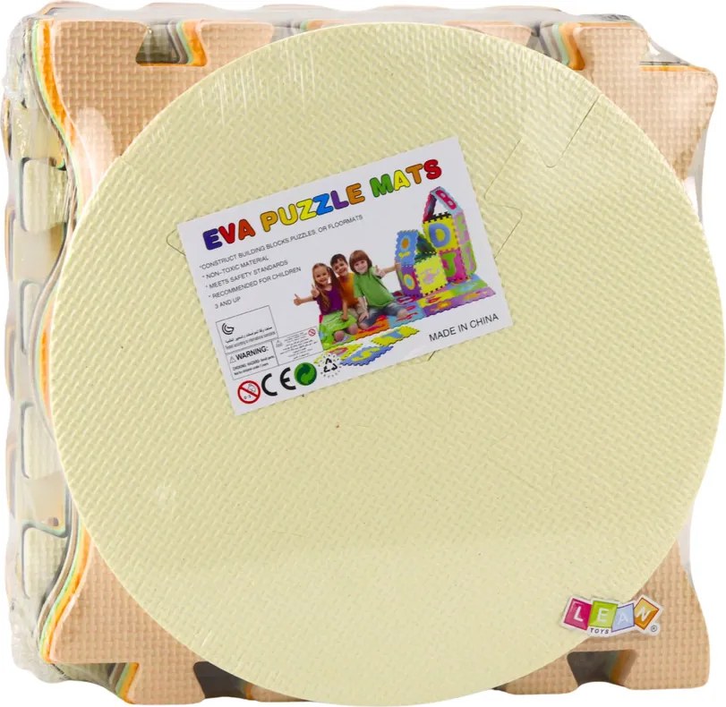 LEAN Toys Mäkké puzzle vzdelávacie penové podložky EVA Animals Brown 16 el.