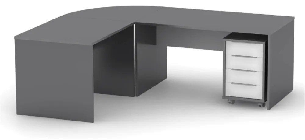Písací stôl Rioma New Typ 16 - grafit / biela