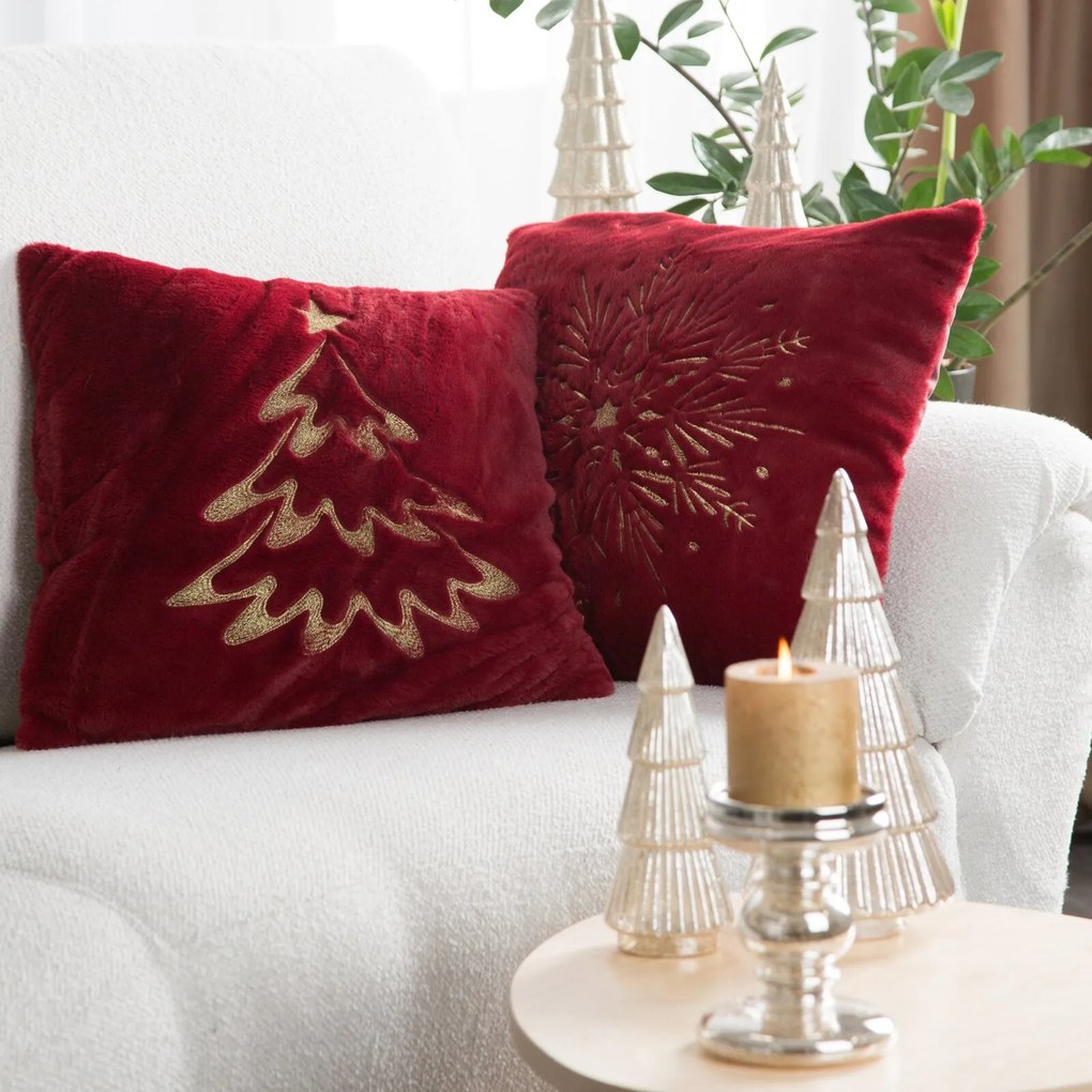 CHLPATÁ VIANOČNÁ DEKORAČNÁ OBLIEČKA NA VANKÚŠ SNOW1 45X45 CM VZOROVANÁ