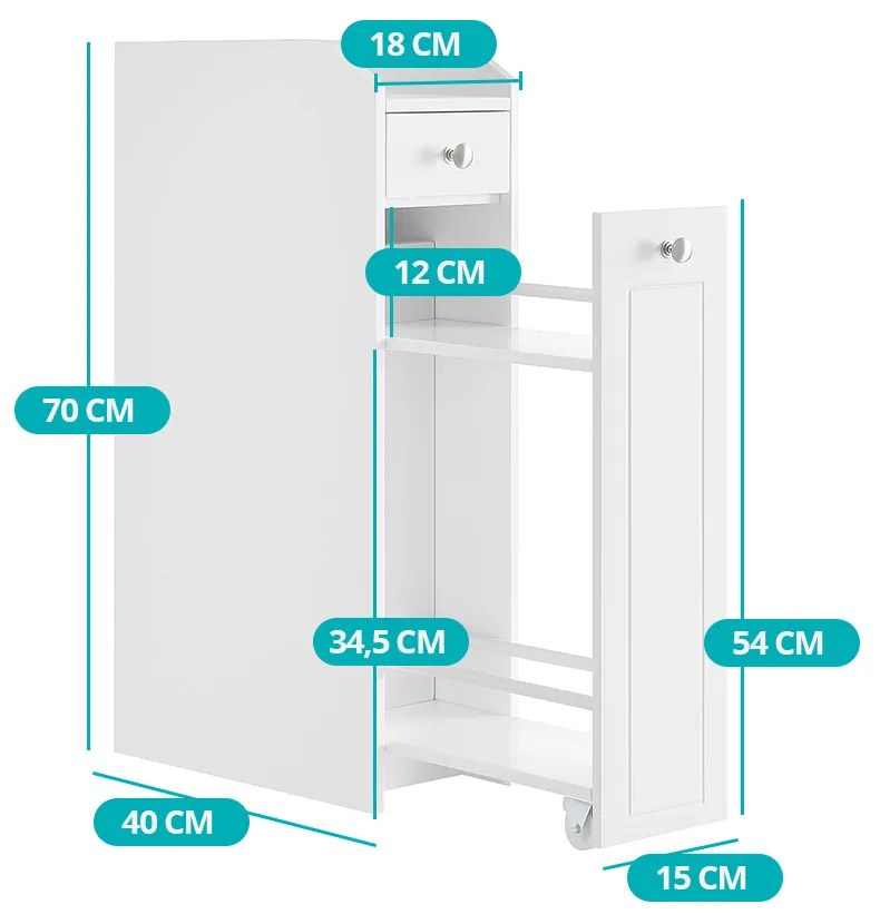 Úzka skrinka na kozmetiku