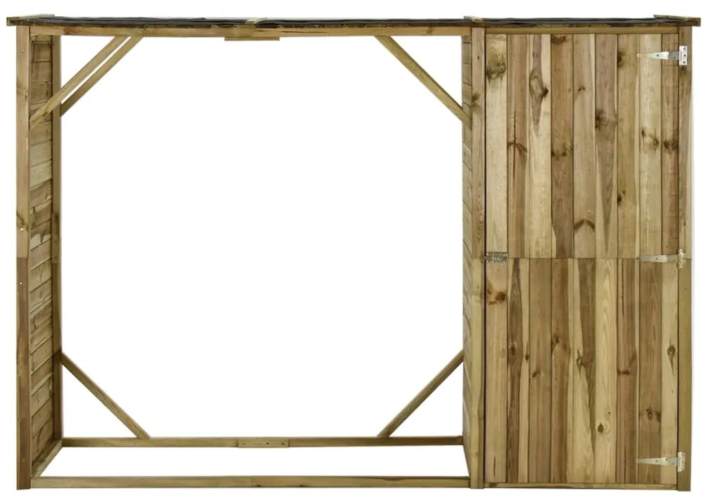 Prístrešok na náradie a drevo, borovica 253x80x170 cm