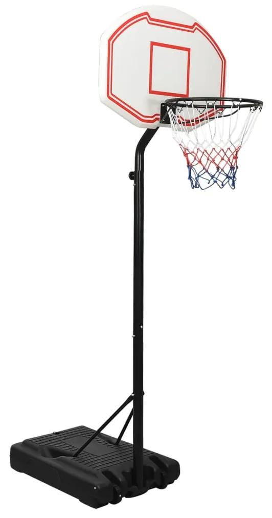 Basketbalový stojan biely 237-307 cm polyetén 93652