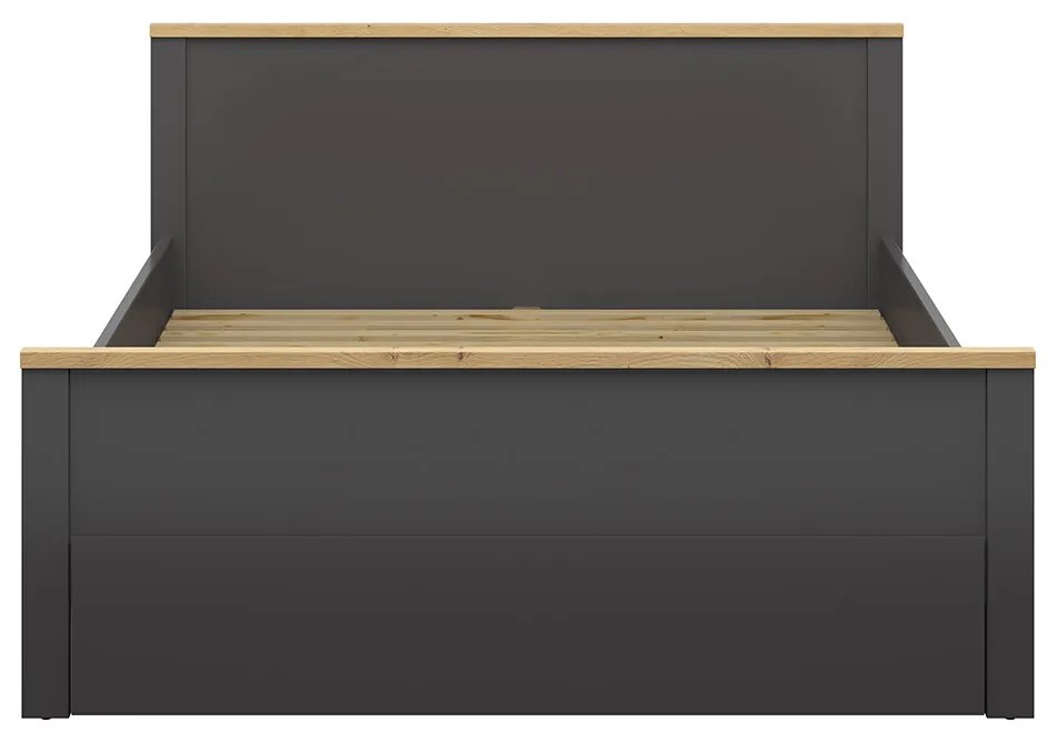 Manželská posteľ 160 cm BRW Hesen LOZ1S/140 (grafit + dub artisan). Akcia -17%. Vlastná spoľahlivá doprava až k Vám domov. 1062513