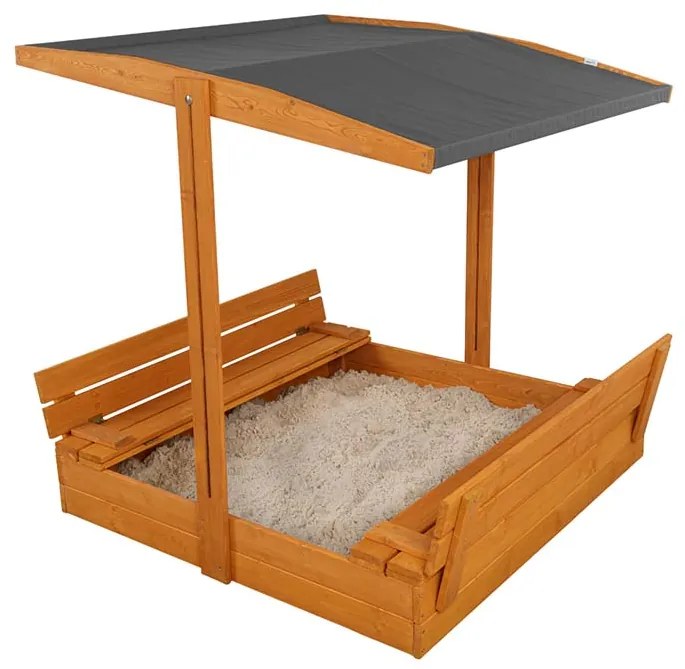 ATMOWOOD Drevené pieskovisko so strieškou a lavičkami