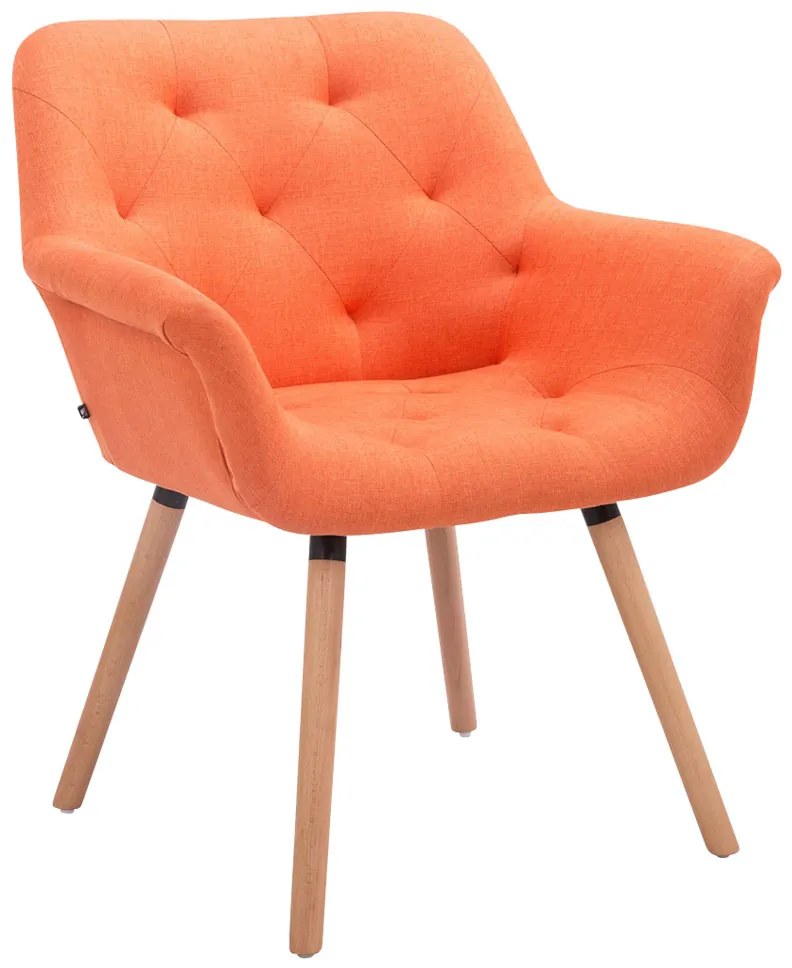 Stolička s podrúčkami Cass látka, nohy natura Farba Oranžová