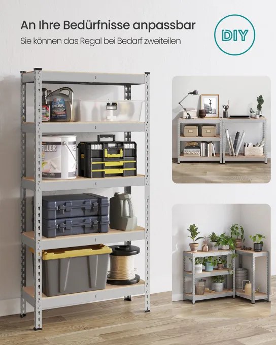 Regál GLR300E01 strieborný