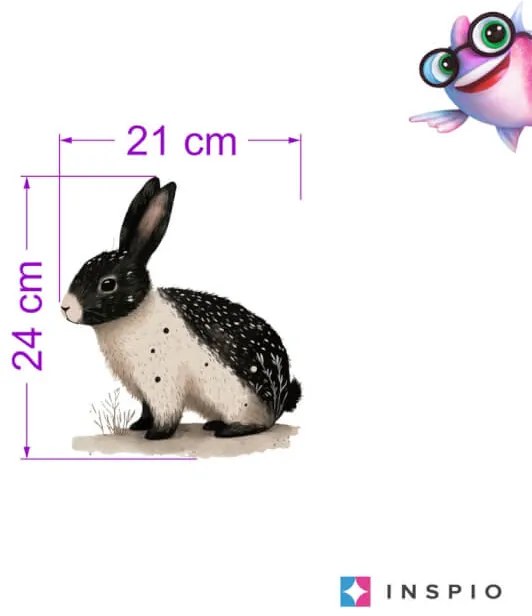 Čiernobiely zajačik - nálepka do detskej izby