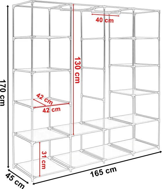 Šatníková skriňa OLENA sivá