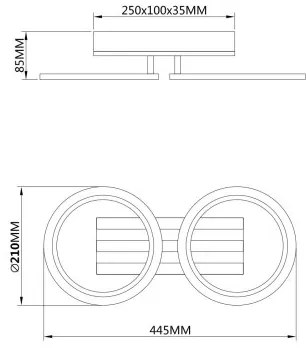Globo 67360D2 - LED stropné svietidlo BLEVINS 15W/230V 3000/4200/600K 21x44,5 cm