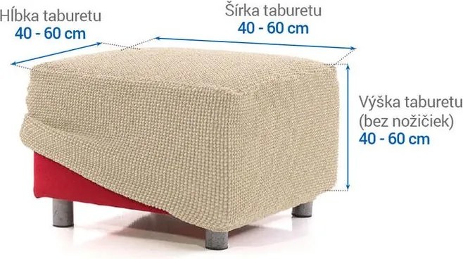 Super strečové poťahy NIAGARA smotanová taburetka (40 - 60 cm)