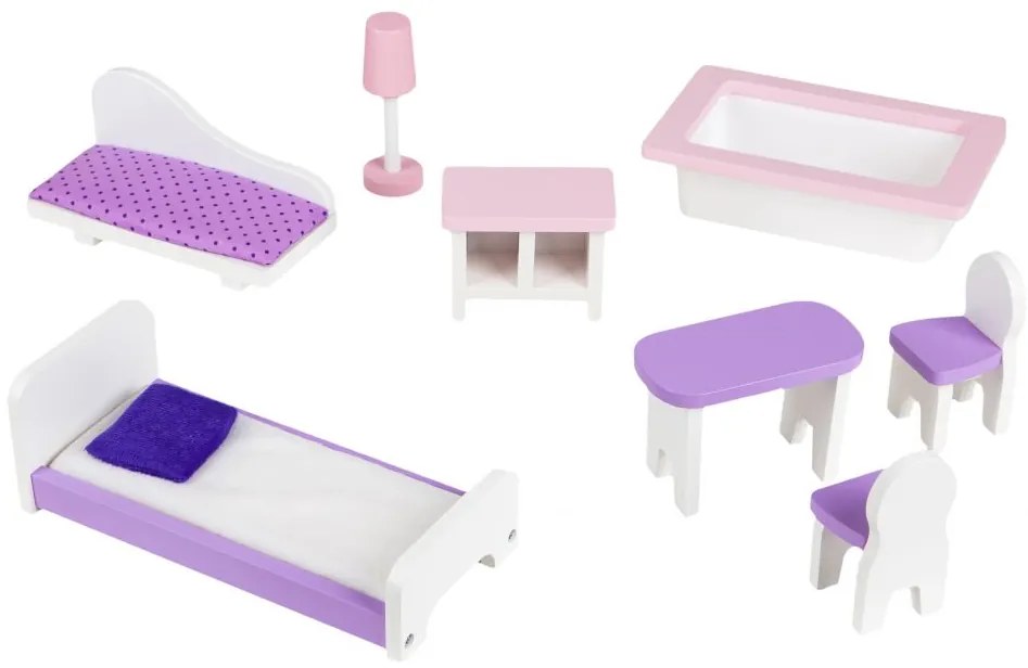 Drevený vysoký domček pre bábiky - Ecotoys