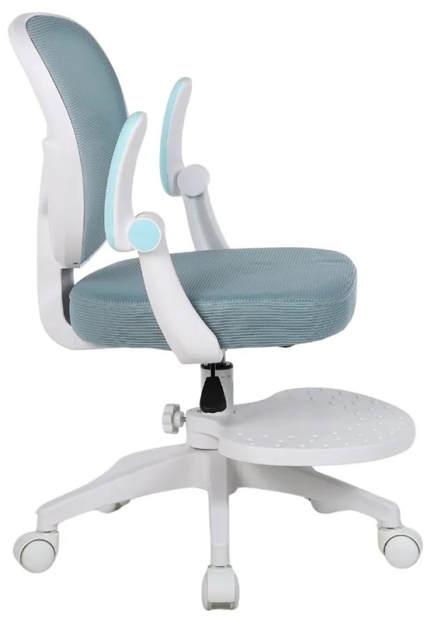 Detská otočná stolička Neoseat JUNI 008 s podnožou — látka, modrá