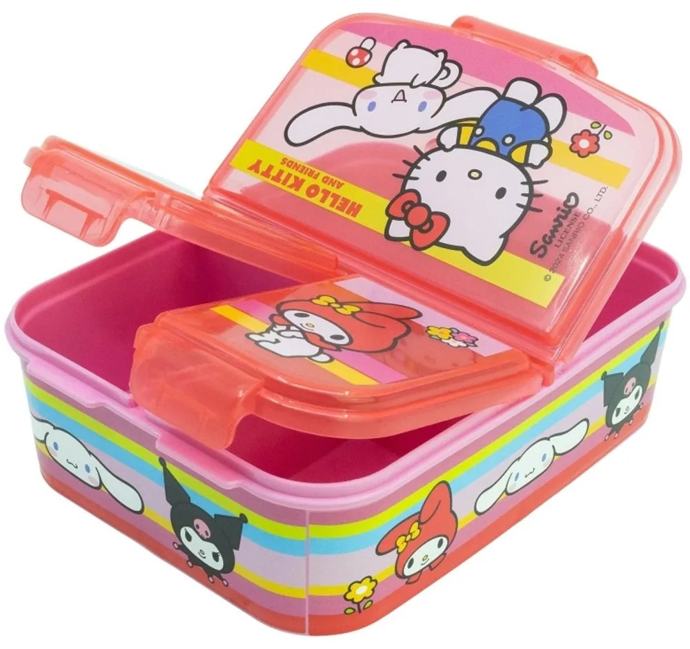 Multibox na desiatu Hello Kitty a priatelia s tromi priehradkami | Bez obsahu BPA