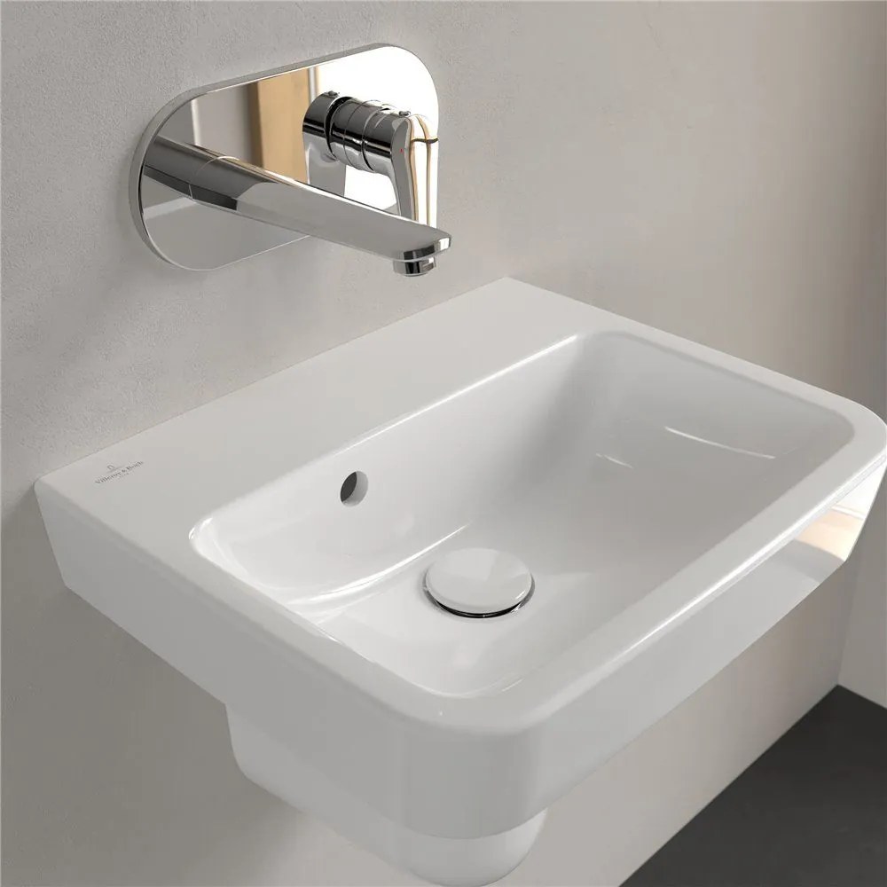 VILLEROY & BOCH O.novo závesné umývadielko bez otvoru, s prepadom, 450 x 370 mm, biela alpská, s povrchom CeramicPlus, 434447R1