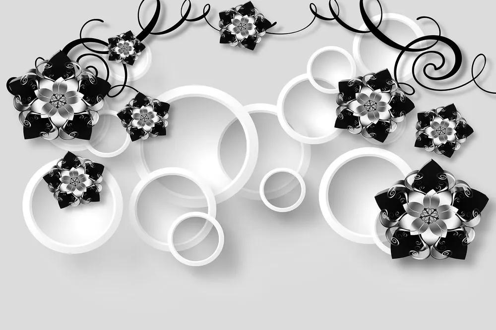 Samolepiaca tapeta abstraktné šperky v čiernobielom