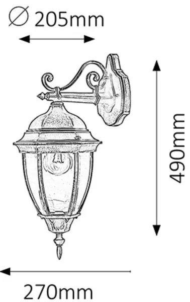 Rabalux 8381 - Vonkajšie nástenné svietidlo TORONTO 1xE27/100W/230V
