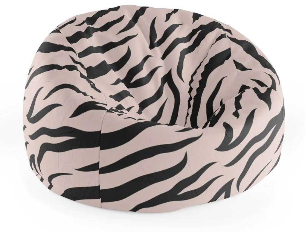 Sablio Sedací vak Cocoon Růžový vzor zebry - 115 x 75 cm x 45 cm