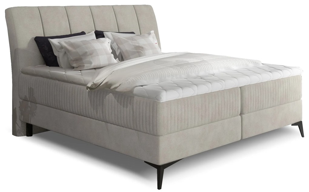 Kontinentálna posteľ 160 cm Alberto (béžová) (s matracmi). Vlastná spoľahlivá doprava až k Vám domov. 1027361