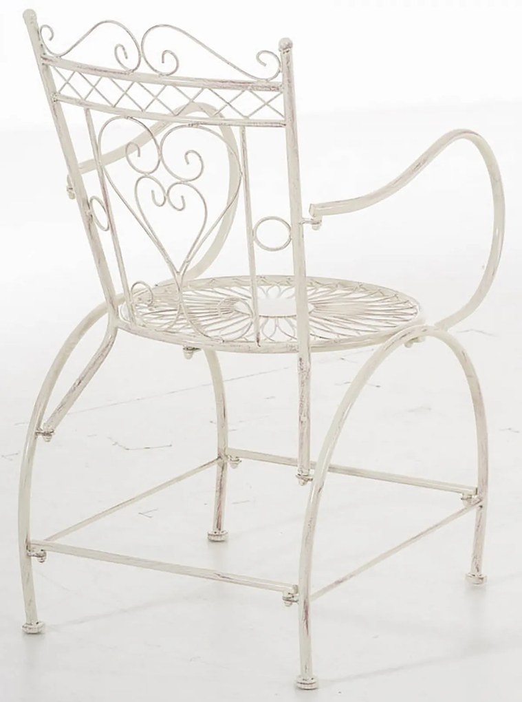 Kovová stolička Sheela s područkami (SET 2 ks) - Krémová antik