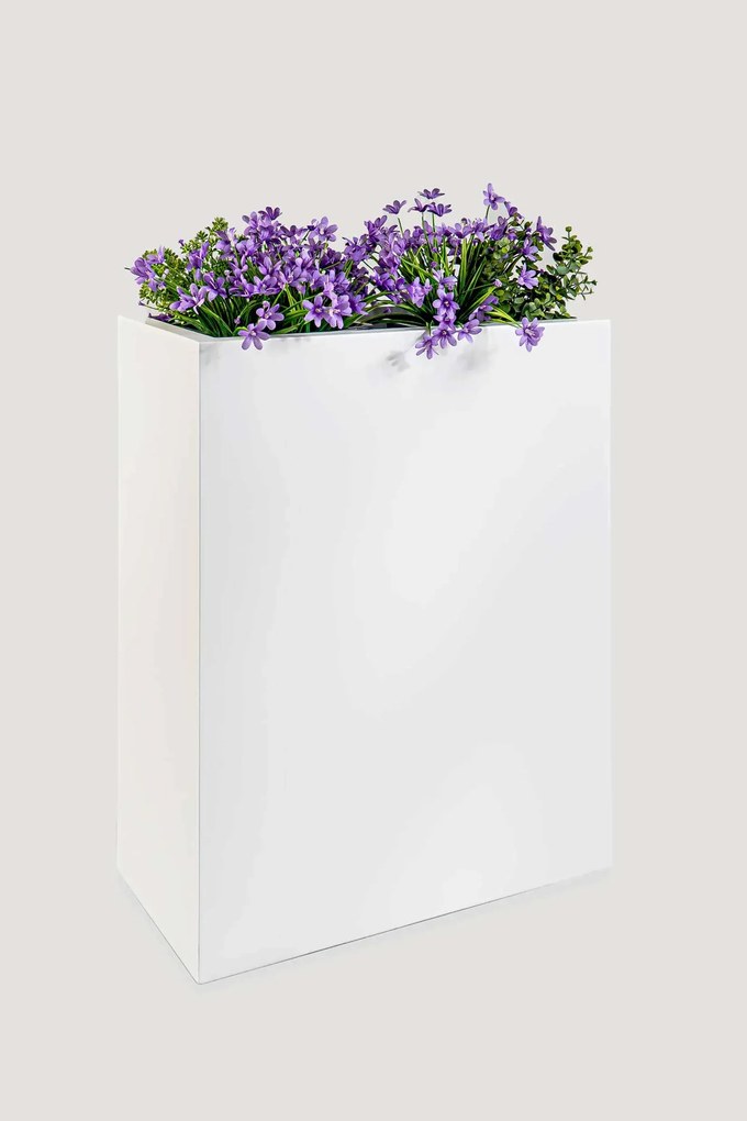 Interiérový kvetináč ELEMENTO, materiál MDF, šírka 60 cm, biely