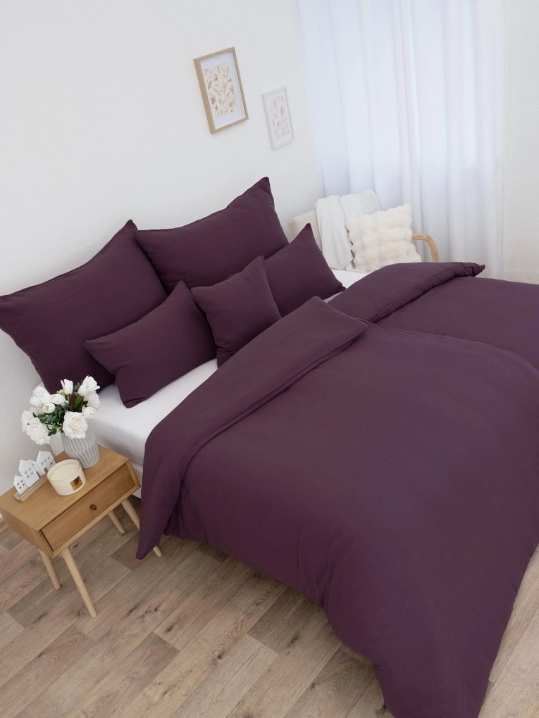 Predĺžené mušelínové obliečky – Alexia ametystová