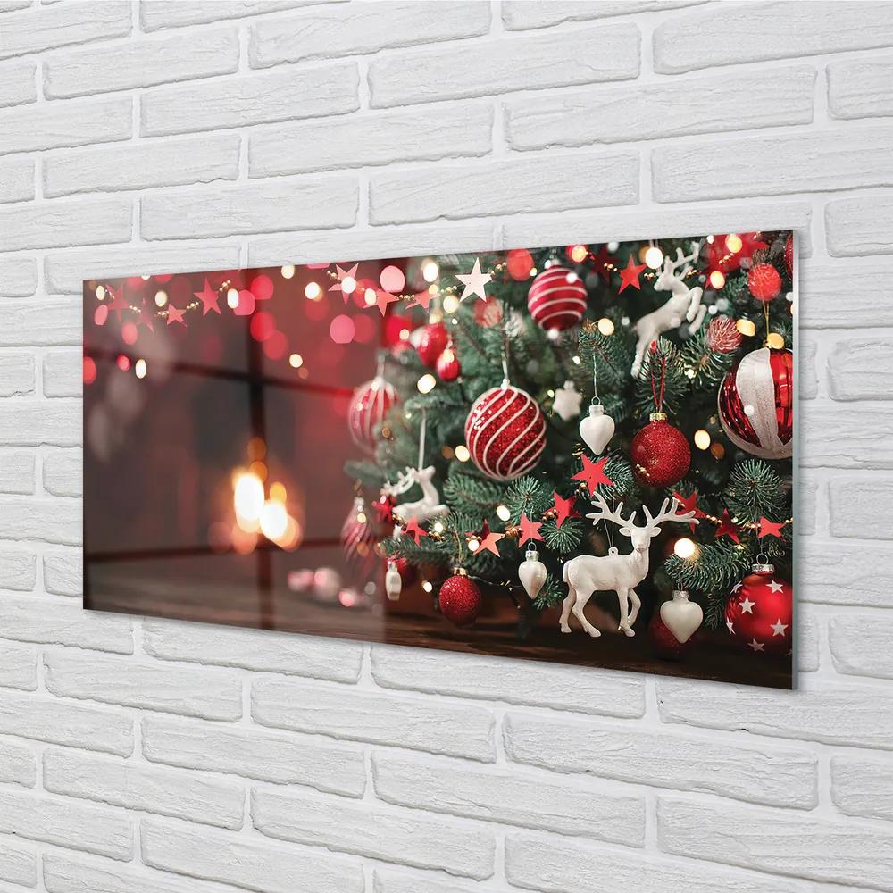 Nástenný panel  vianočné ozdoby 120x60 cm