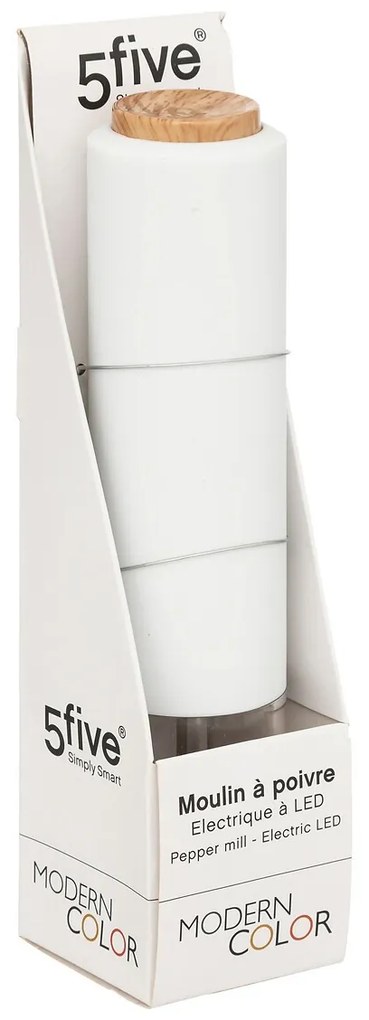 Elektrický mlynček na korenie Modern White, 22,5 cm
