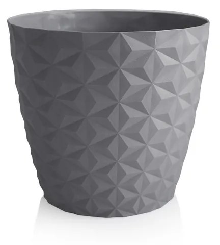 Crystal matt recyklovaný kvetináč 30 cm, kamenná sivá, 30 cm