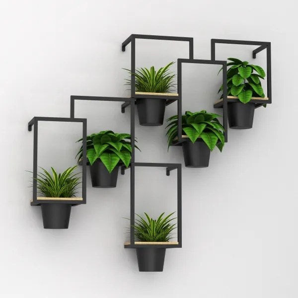 Nástenný kvetináč 46x36 cm čierna
