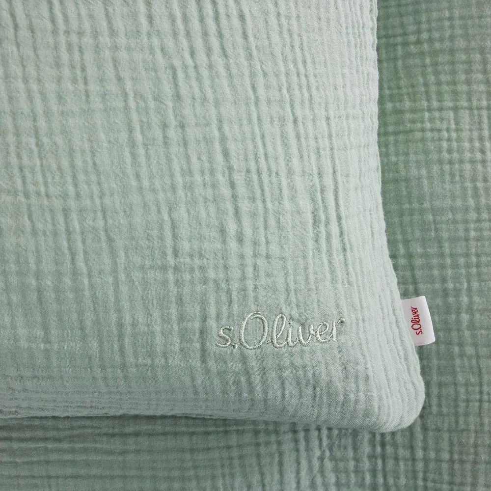 s.Oliver obliečky mušelínové 4790 Green 135x200/80x80 cm