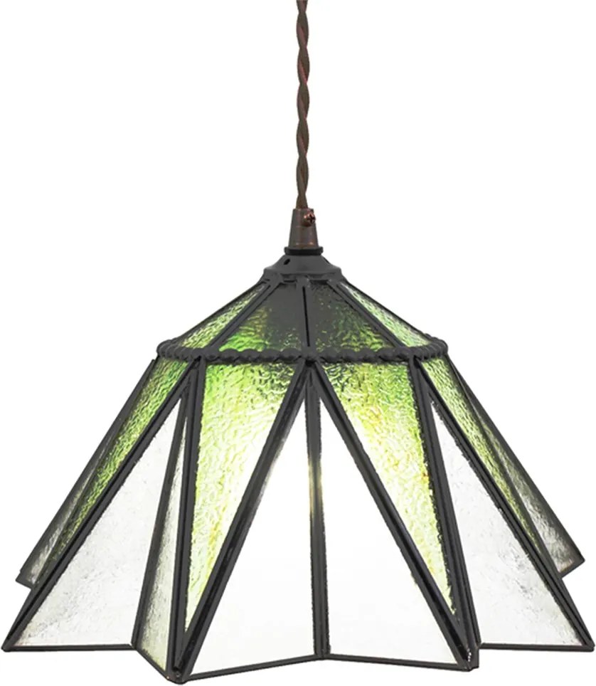Zelený závesný Tiffany luster v tvare kvetu Hiede - Ø 31*107 cm E27/max 1*40W