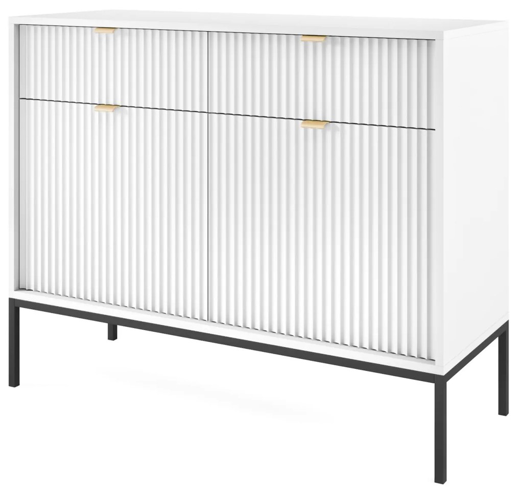 Komoda Nova 104 cm so zásuvkami biela/čierna