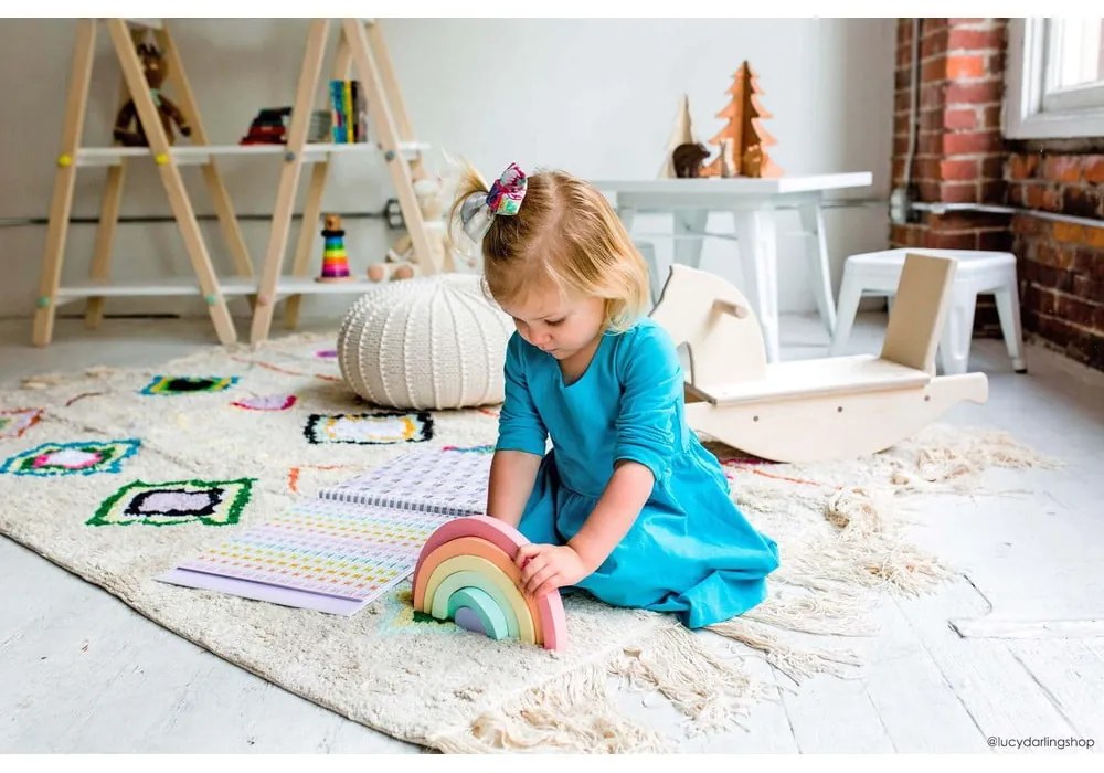 Krémový prateľný ručne tkaný bavlnený koberec 140x200 cm Kaarol – Lorena Canals