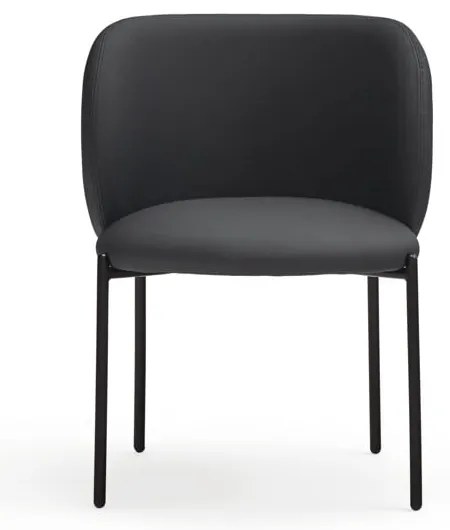 Čierne čalúnené jedálenské kreslá v súprave 2 ks Mogi – Teulat