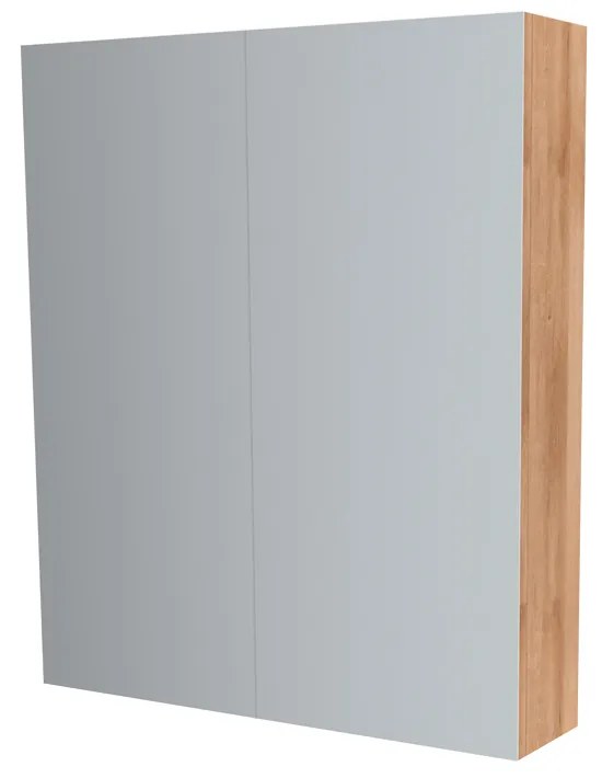 Mereo, Mereo Kúpeľňová zrkadlová skrinka 60 cm, galerka, 2 x dvierka, Multidecor, Dub Riviera mountain, MER-CN798G62DMON