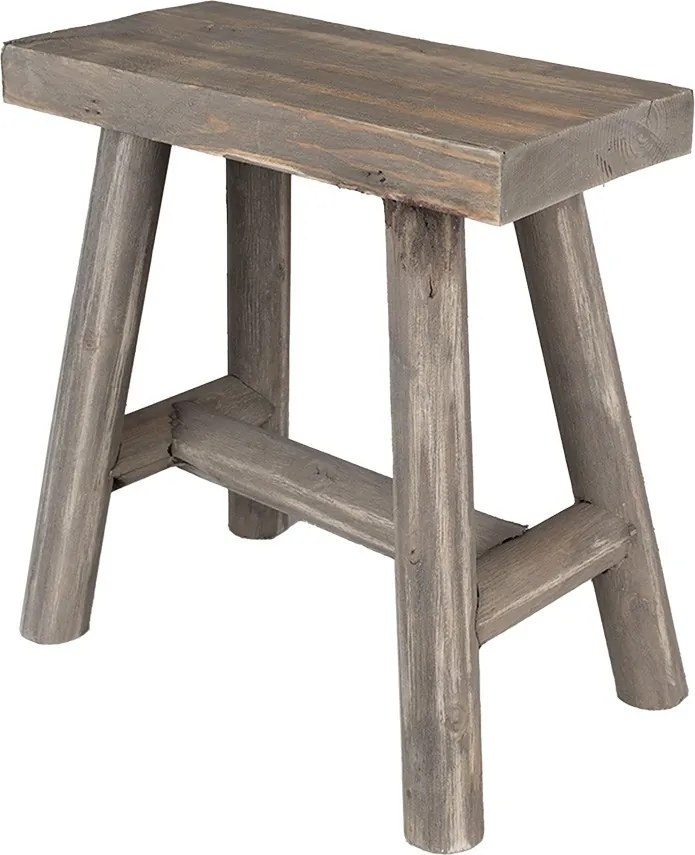 Hnedý antik drevený stolík na kvety - 38*18*38 cm
