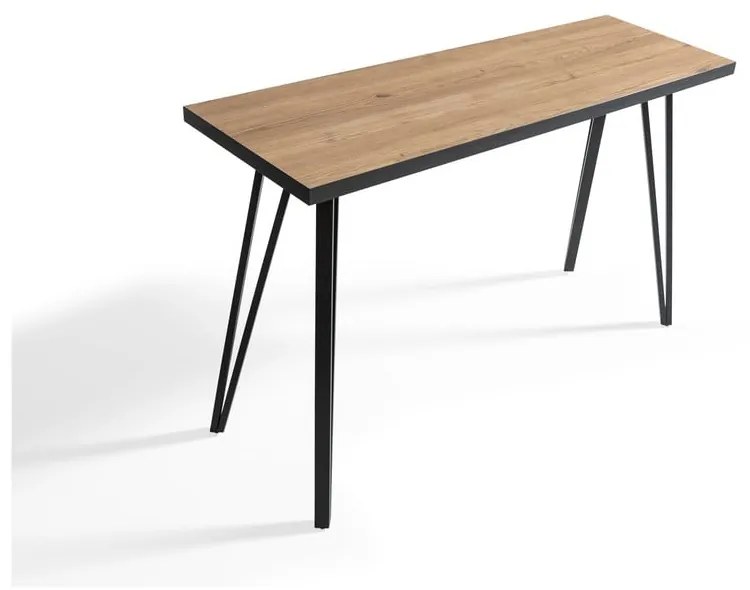 Čierny/prírodný konzolový stolík s doskou v dubovom dekore 60x120 cm Sindi – Marckeric